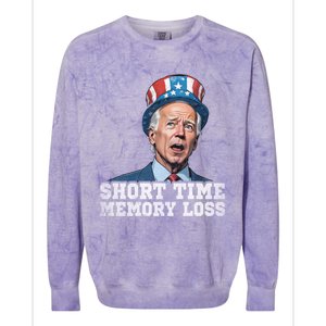 Joe Biden Dazed And Very Confused Short Time Memory Loss Funny Gift Colorblast Crewneck Sweatshirt