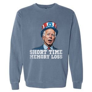 Joe Biden Dazed And Very Confused Short Time Memory Loss Funny Gift Garment-Dyed Sweatshirt