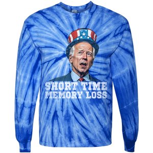 Joe Biden Dazed And Very Confused Short Time Memory Loss Funny Gift Tie-Dye Long Sleeve Shirt