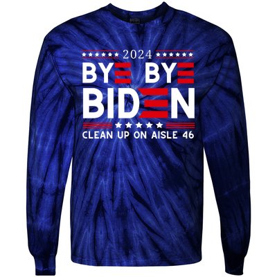 Joe Biden Drop Out Bye Bye Clean Up On Aisle 46 Tie-Dye Long Sleeve Shirt