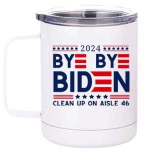 Joe Biden Drop Out Bye Bye Clean Up On Aisle 46 12 oz Stainless Steel Tumbler Cup