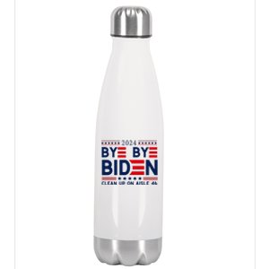 Joe Biden Drop Out Bye Bye Clean Up On Aisle 46 Stainless Steel Insulated Water Bottle