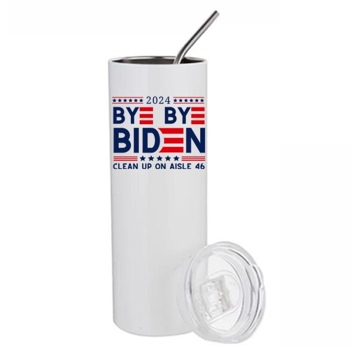 Joe Biden Drop Out Bye Bye Clean Up On Aisle 46 Stainless Steel Tumbler