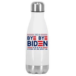 Joe Biden Drop Out Bye Bye Clean Up On Aisle 46 Stainless Steel Insulated Water Bottle