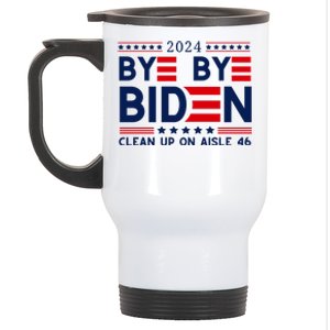 Joe Biden Drop Out Bye Bye Clean Up On Aisle 46 Stainless Steel Travel Mug