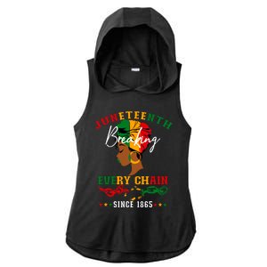 Juneteenth Breaking Every Chain Since 1865 For Women Vneck Ladies PosiCharge Tri-Blend Wicking Draft Hoodie Tank