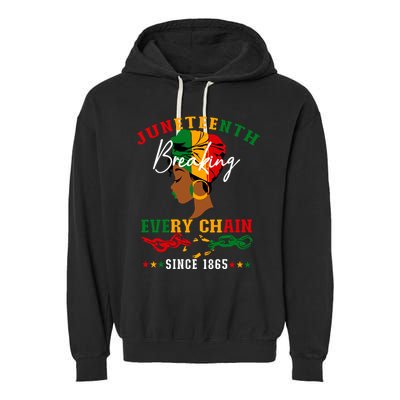 Juneteenth Breaking Every Chain Since 1865 For Women Vneck Garment-Dyed Fleece Hoodie
