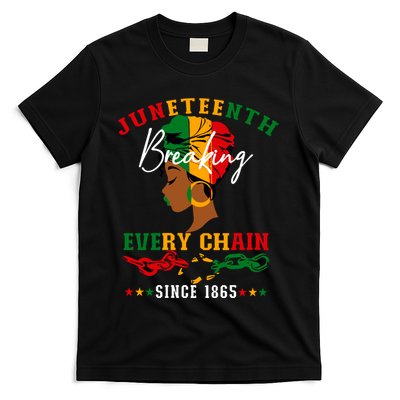 Juneteenth Breaking Every Chain Since 1865 For Women Vneck T-Shirt