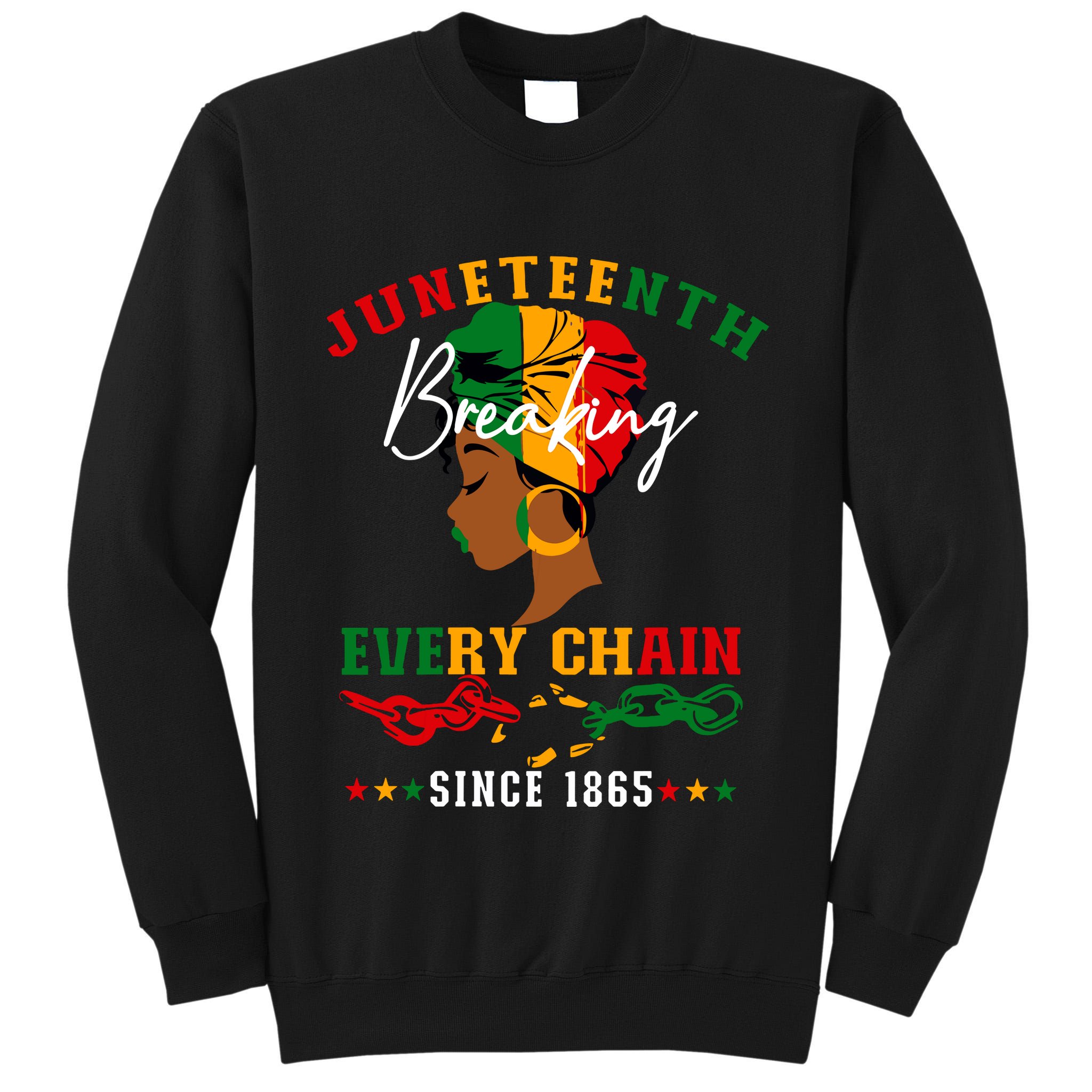 Juneteenth Breaking Every Chain Since 1865 For Women Vneck Tall Sweatshirt