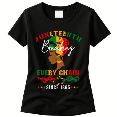 Juneteenth Breaking Every Chain Since 1865 For Women Vneck Womens T-Shirt