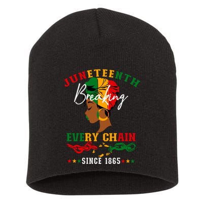Juneteenth Breaking Every Chain Since 1865 For Women Vneck Short Acrylic Beanie