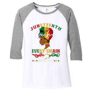 Juneteenth Breaking Every Chain Since 1865 For Women Vneck Women's Tri-Blend 3/4-Sleeve Raglan Shirt