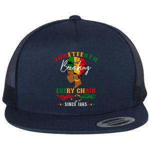 Juneteenth Breaking Every Chain Since 1865 For Women Vneck Flat Bill Trucker Hat