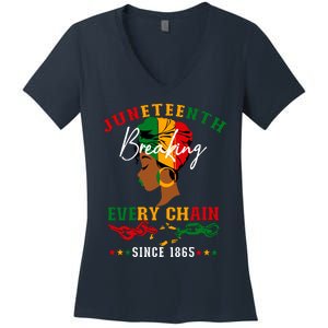 Juneteenth Breaking Every Chain Since 1865 For Women Vneck Women's V-Neck T-Shirt