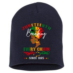 Juneteenth Breaking Every Chain Since 1865 For Women Vneck Short Acrylic Beanie