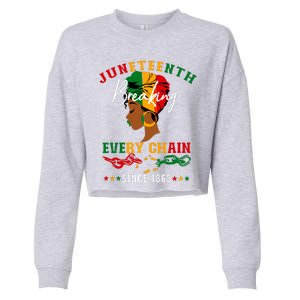 Juneteenth Breaking Every Chain Since 1865 For Women Vneck Cropped Pullover Crew