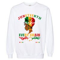 Juneteenth Breaking Every Chain Since 1865 For Women Vneck Garment-Dyed Sweatshirt