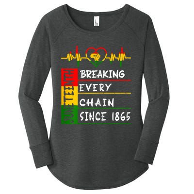 Juneteenth Breaking Every Chain Since 1865 Women's Perfect Tri Tunic Long Sleeve Shirt