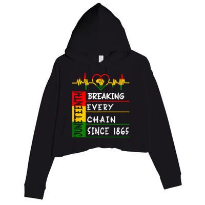 Juneteenth Breaking Every Chain Since 1865 Crop Fleece Hoodie