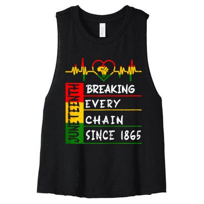 Juneteenth Breaking Every Chain Since 1865 Women's Racerback Cropped Tank