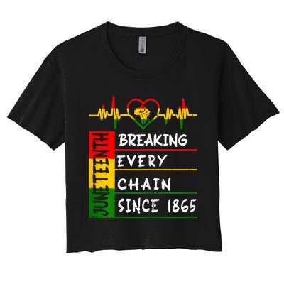 Juneteenth Breaking Every Chain Since 1865 Women's Crop Top Tee