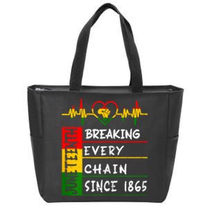 Juneteenth Breaking Every Chain Since 1865 Zip Tote Bag