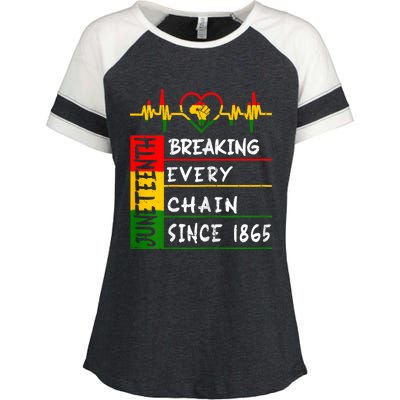 Juneteenth Breaking Every Chain Since 1865 Enza Ladies Jersey Colorblock Tee