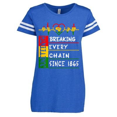 Juneteenth Breaking Every Chain Since 1865 Enza Ladies Jersey Football T-Shirt