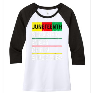 Juneteenth Breaking Every Chain Since 1865 African American Women's Tri-Blend 3/4-Sleeve Raglan Shirt