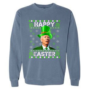 Joe Biden Easter Confused St Patricks Day Garment-Dyed Sweatshirt