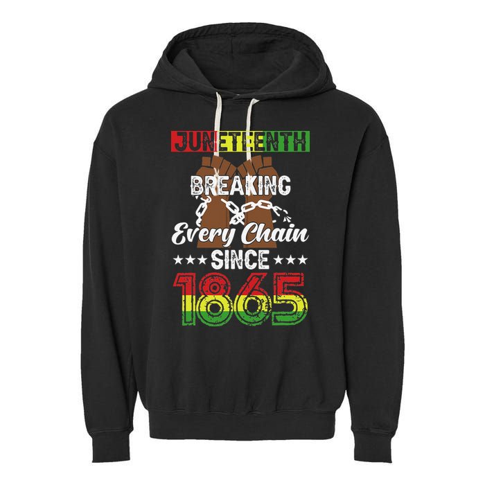 Juneteenth Breaking Every Chain Since 1865 African Garment-Dyed Fleece Hoodie