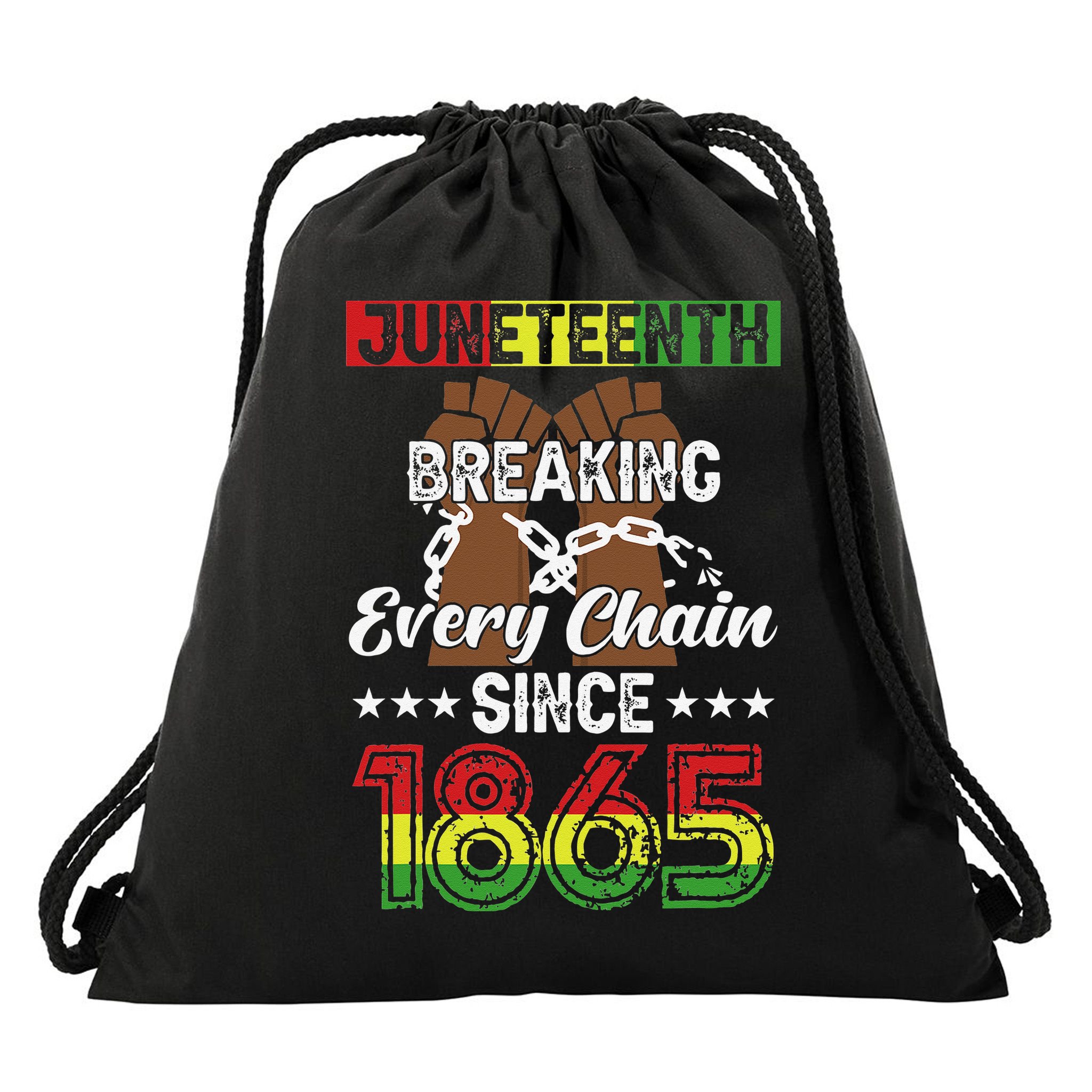 Juneteenth Breaking Every Chain Since 1865 African Drawstring Bag