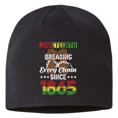 Juneteenth Breaking Every Chain Since 1865 African Sustainable Beanie