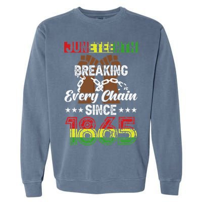 Juneteenth Breaking Every Chain Since 1865 African Garment-Dyed Sweatshirt