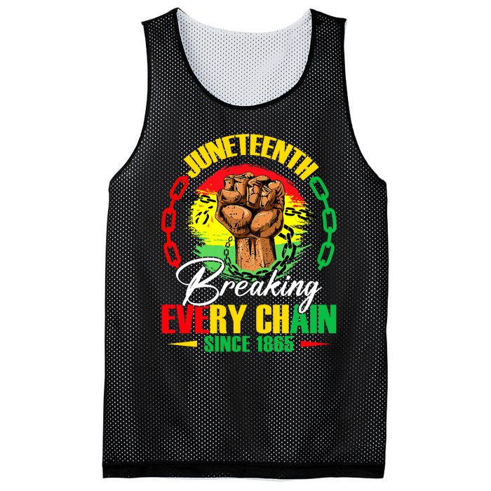 Juneteenth Breaking Every Chain Since 1865 Mesh Reversible Basketball Jersey Tank