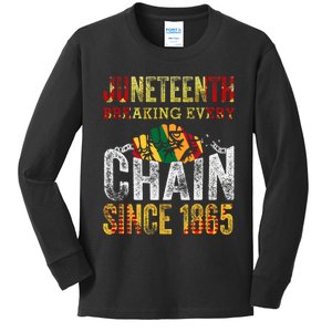 Juneteenth Breaking Every Chain Since 1865 Men Women Kids Kids Long Sleeve Shirt