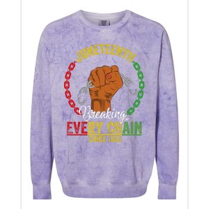 Juneteenth Breaking Every Chain Since 1865 Colorblast Crewneck Sweatshirt