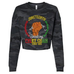 Juneteenth Breaking Every Chain Since 1865 Cropped Pullover Crew