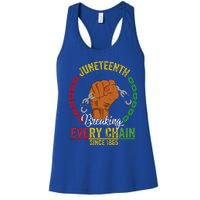 Juneteenth Breaking Every Chain Since 1865 Women's Racerback Tank