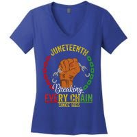 Juneteenth Breaking Every Chain Since 1865 Women's V-Neck T-Shirt