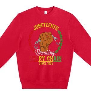 Juneteenth Breaking Every Chain Since 1865 Premium Crewneck Sweatshirt