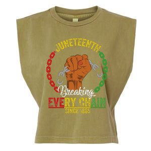 Juneteenth Breaking Every Chain Since 1865 Garment-Dyed Women's Muscle Tee