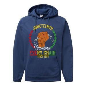 Juneteenth Breaking Every Chain Since 1865 Performance Fleece Hoodie