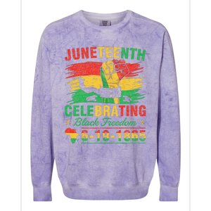 Juneteenth Breaking Every Chain Black Colorblast Crewneck Sweatshirt