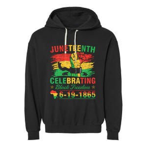 Juneteenth Breaking Every Chain Black Garment-Dyed Fleece Hoodie