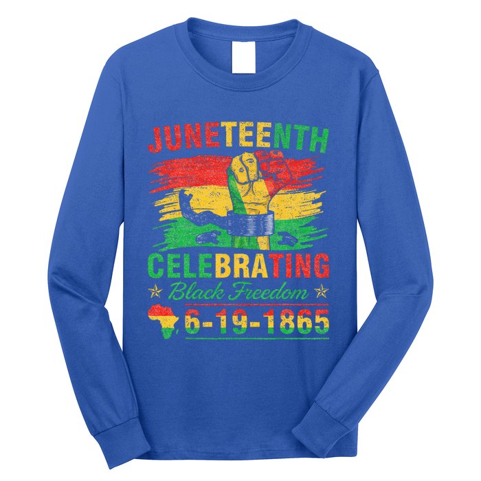 Juneteenth Breaking Every Chain Black Long Sleeve Shirt