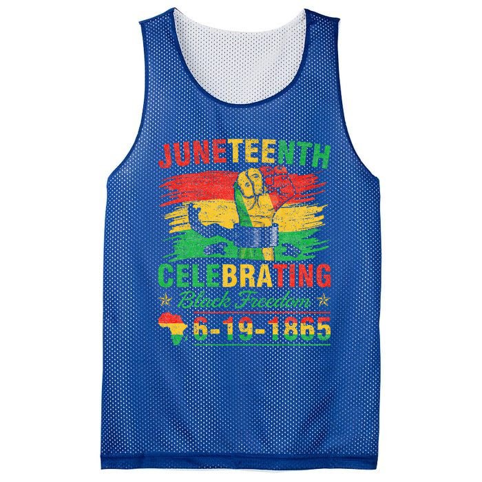 Juneteenth Breaking Every Chain Black Mesh Reversible Basketball Jersey Tank