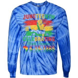 Juneteenth Breaking Every Chain Black Tie-Dye Long Sleeve Shirt