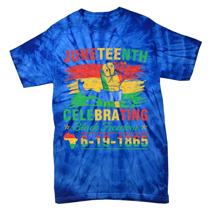 Juneteenth Breaking Every Chain Black Tie-Dye T-Shirt