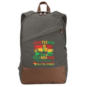 Juneteenth Breaking Every Chain Black Cotton Canvas Backpack